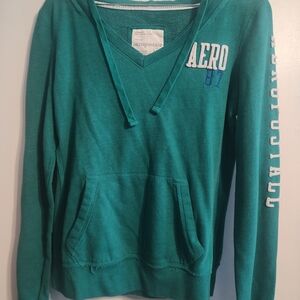 Aeropostale Women's Green Hoodie Sweater